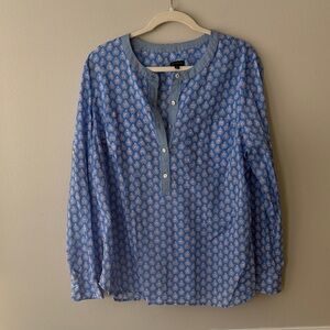 Blue Patterned Women's Top